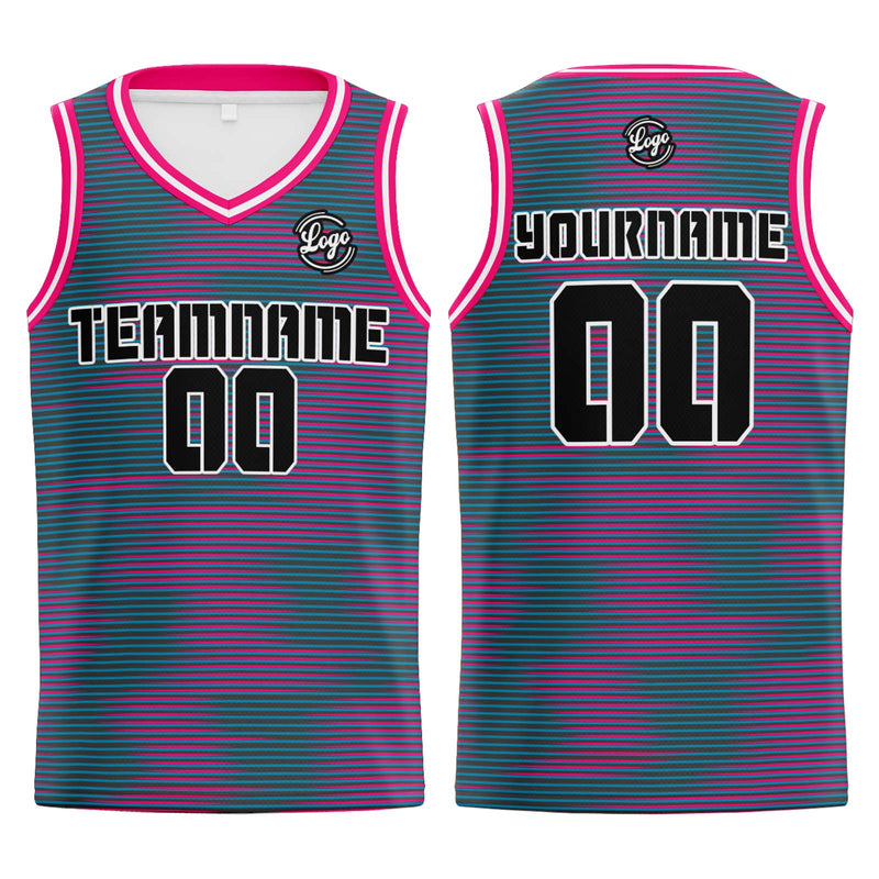 Custom Grey Pink Basketball Jersey Uniform Suit Printed Your Logo Name Number