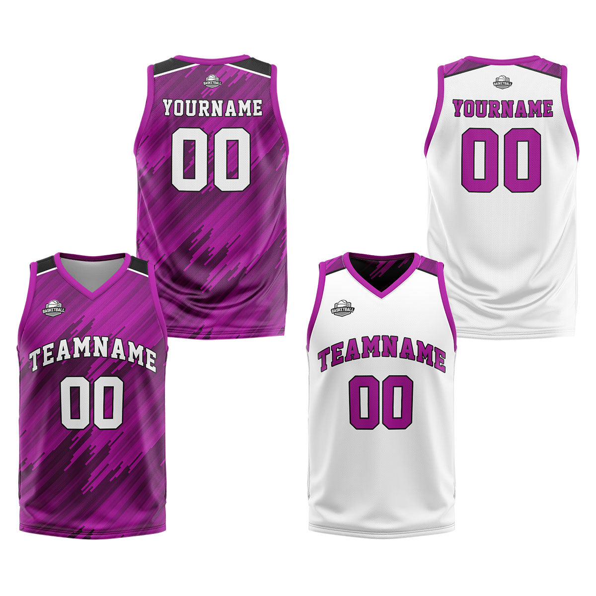 Custom Rose Reversible Basketball Suit for Adults and Kids Personalized Jersey enthsush