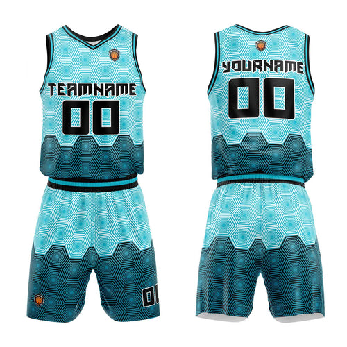 Custom Aqua Basketball Jersey Uniform Suit Printed Your Logo Name Number enthsush