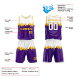 Custom Basketball Jersey Uniform Suit Printed Your Logo Name Number White-Purple