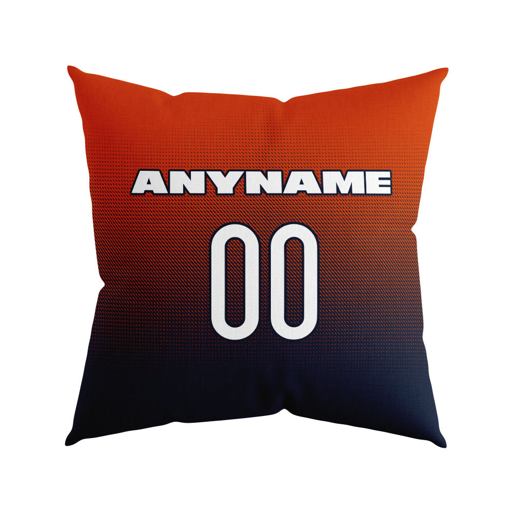 Custom Football Throw Pillow for Men Women Boy Gift Printed Your Personalized Name Number Navy&Orange&Gray enthsush