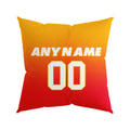 Custom Football Throw Pillow for Men Women Boy Gift Printed Your Personalized Name Number Red&Yellow&White enthsush