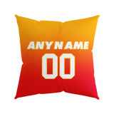 Custom Football Throw Pillow for Men Women Boy Gift Printed Your Personalized Name Number Red&Yellow&White