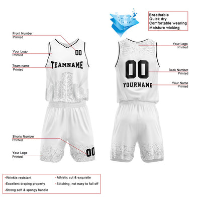 Custom Basketball Jersey Uniform Suit Printed Your Logo Name Number White-Night View enthsush