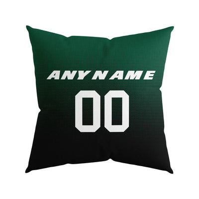 Custom Football Throw Pillow for Men Women Boy Gift Printed Your Personalized Name Number Green&Black&White enthsush