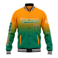 Custom Gradient Varsity Jacket Letterman jacket for Men, Women and Youth Orang&Green enthsush