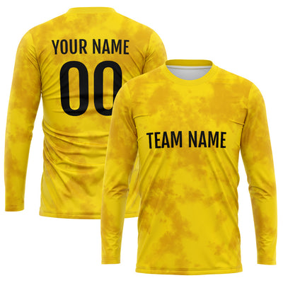 Custom Basketball Soccer Football Shooting Long T-Shirt for Adults and Kids Yellow enthsush