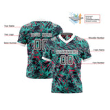 Custom Blue Gray Reversible Football Jersey Personalized Gradient Football Shirts for Men Printed Team Name Number Logo