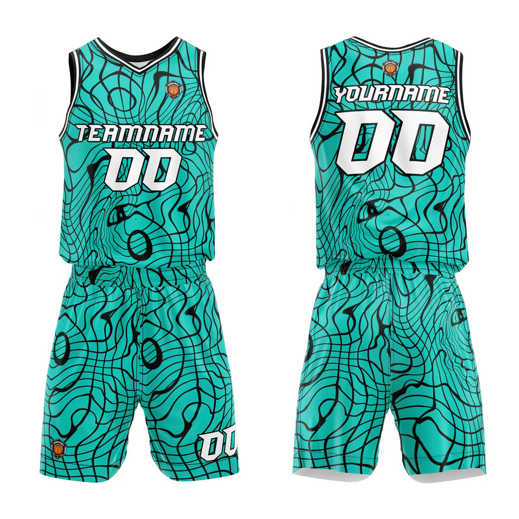 Custom Teal Basketball Jersey Uniform Suit Printed Your Logo Name Number enthsush