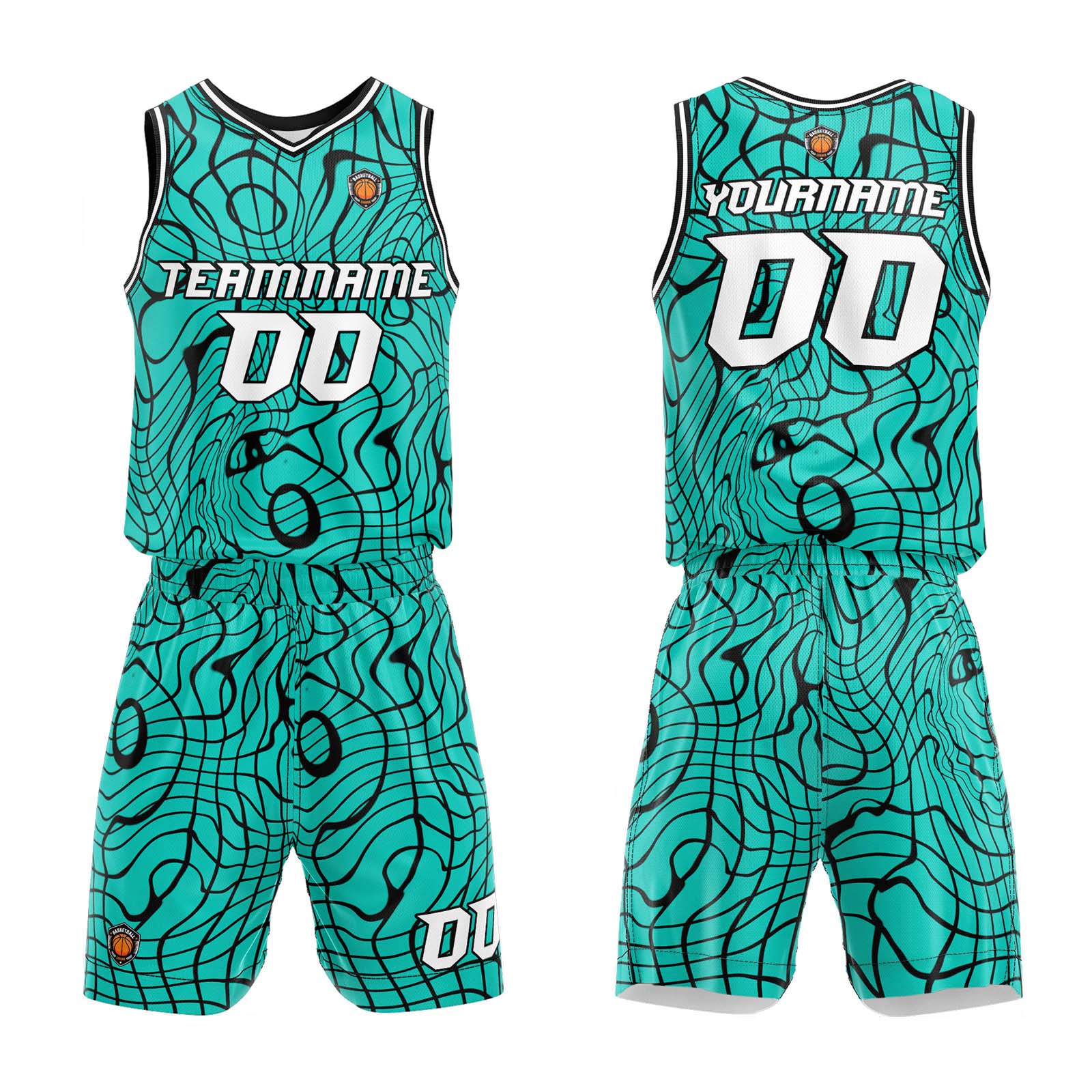 Custom Teal Basketball Jersey Uniform Suit Printed Your Logo Name Number enthsush