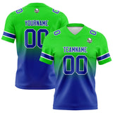 Custom Green Blue Gradient Football Jersey Personalized Football Shirts for Men Women  Printed Team Name Number Logo