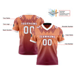 Custom Red Orange Reversible Football Jersey Personalized Gradient Football Shirts for Men Printed Team Name Number Logo