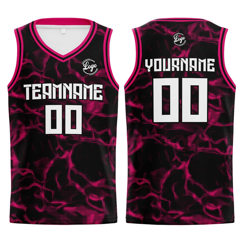 Custom Black Pink Basketball Jersey Uniform Suit Printed Your Logo Name Number