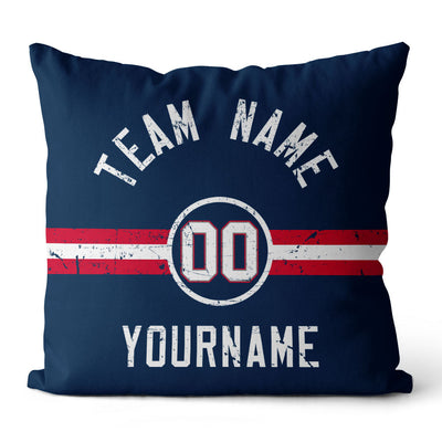 Custom Football Throw Pillow for Men Women Boy Gift Printed Your Personalized Name Number Navy & Red enthsush