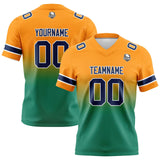 Custom Orange&Green Gradient Football Jersey Personalized Football Shirts for Men Women  Printed Team Name Number Logo