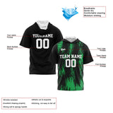 Custom Black Green Sleeve Hoodies for Men Women Shirts with Hoods Printed Name Logo