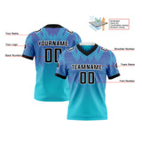 Custom Purple Blue Black Reversible Football Jersey Personalized Gradient Football Shirts for Men Printed Team Name Number Logo