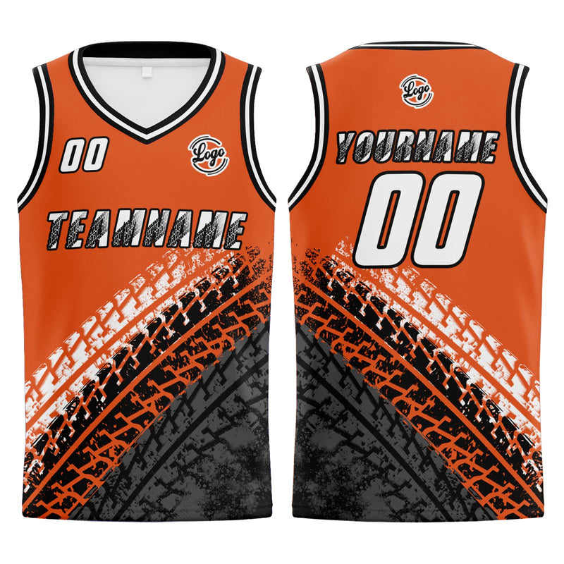 Custom Orange Basketball Jersey Uniform Suit Printed Your Logo Name Number