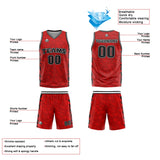 Custom Red Basketball Jersey Uniform Suit Printed Your Logo Name Number