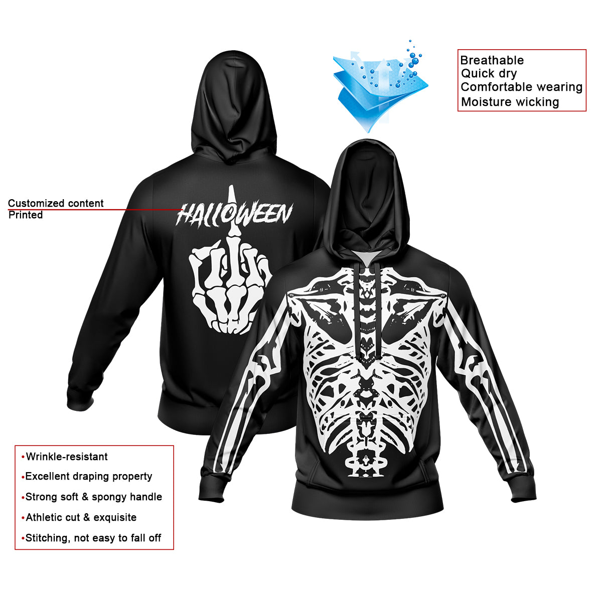 Custom Sweatshirt Hoodie Add Text and Design Personalized Halloween Hooded Sweatshirt enthsush