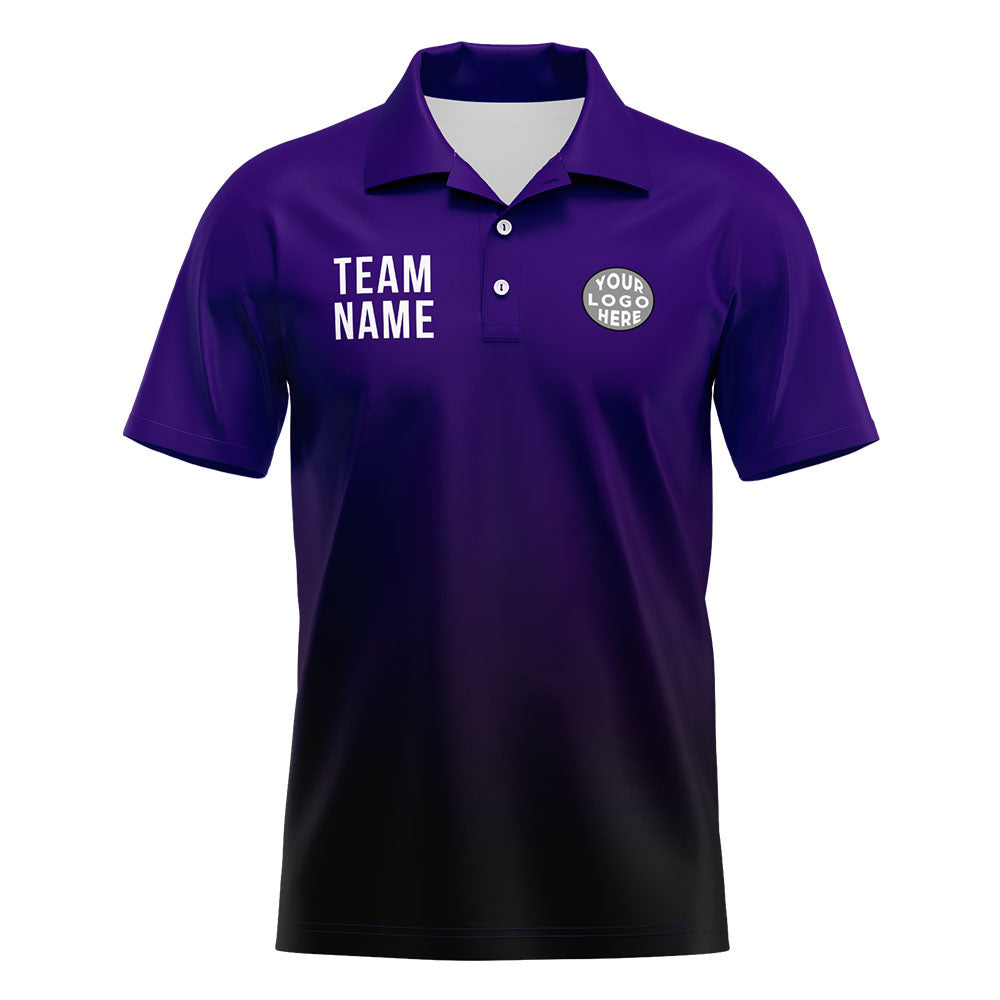 Custom Purple Black Football Polo Shirts Add Your Unique Logo/Name/Number enthsush