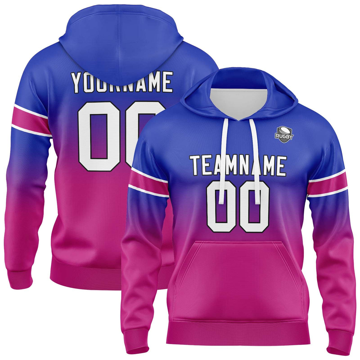 Custom Gradient Hoodie For Man Woman Girl Boy Print Your Logo Name Number Royal&Rose enthsush