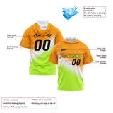 Custom Orange White Green Short Sleeve Hoodies for Men Women Shirts with Hoods Printed Name Logo