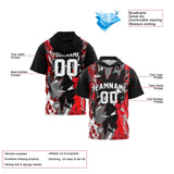 Custom Black Red Sleeve Hoodies for Men Women Shirts with Hoods Printed Name Logo