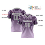 Custom Purple Gray Reversible Football Jersey Personalized Gradient Football Shirts for Men Printed Team Name Number Logo