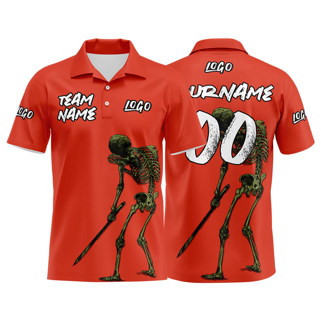 Custom Football Polo Shirts  Add Your Unique Logo/Name/Number Orange enthsush