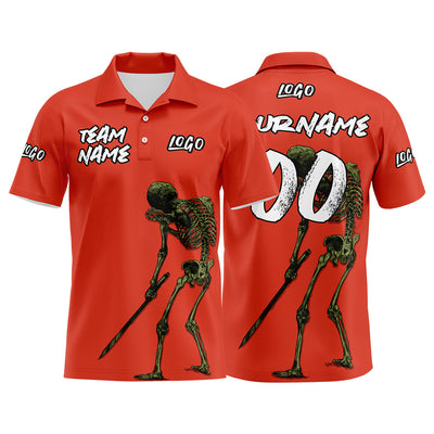 Custom Football Polo Shirts  Add Your Unique Logo/Name/Number Orange enthsush