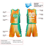 Custom Basketball Jersey Uniform Suit Printed Your Logo Name Number Rainbow-Orange-Green