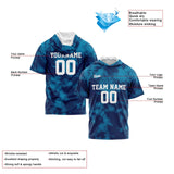 Custom Dark Blue Sleeve Hoodies for Men Women Shirts with Hoods Printed Name Logo