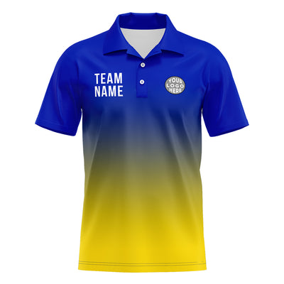 Custom Royal Yellow Football Polo Shirts Add Your Unique Logo/Name/Number enthsush