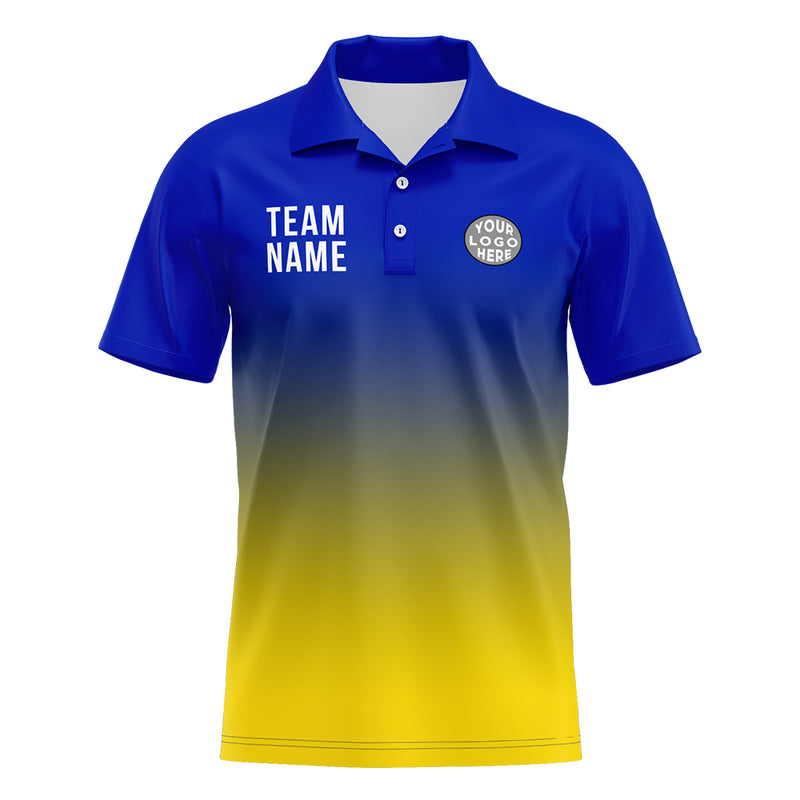 Custom Royal Yellow Football Polo Shirts Add Your Unique Logo/Name/Number