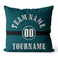 Custom Football Throw Pillow for Men Women Boy Gift Printed Your Personalized Name Number Midnight Green & Black & White enthsush