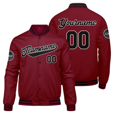 Custom Varsity Jacket Letterman jacket for Men, Women and Youth Crimson Black enthsush