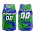 Custom Tie-dye Green Blue Basketball Jersey Uniform Suit Printed Your Logo Name Number enthsush