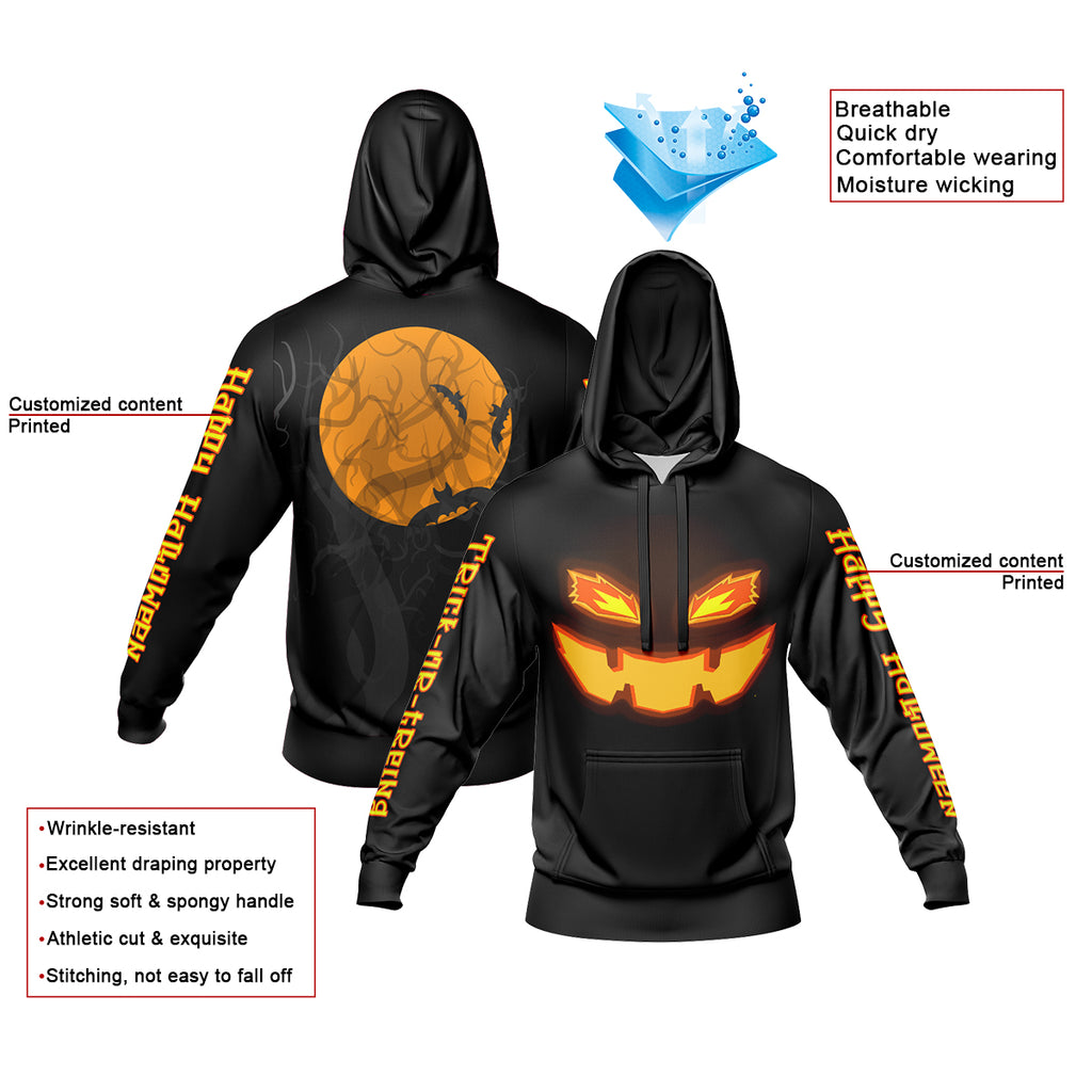Custom Sweatshirt Hoodie Add Text and Design Personalized Halloween Hooded Sweatshirt enthsush