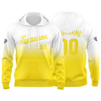 Custom Gradient Hoodie For Man Woman Girl Boy Print Your Logo Name Number Yellow enthsush