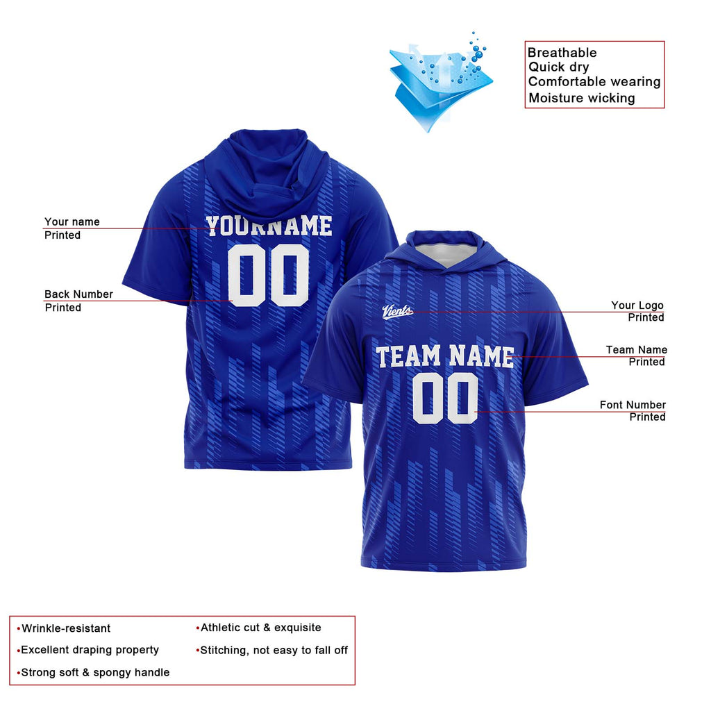 Custom Royal Sleeve Hoodies for Men Women Shirts with Hoods Printed Name Logo enthsush