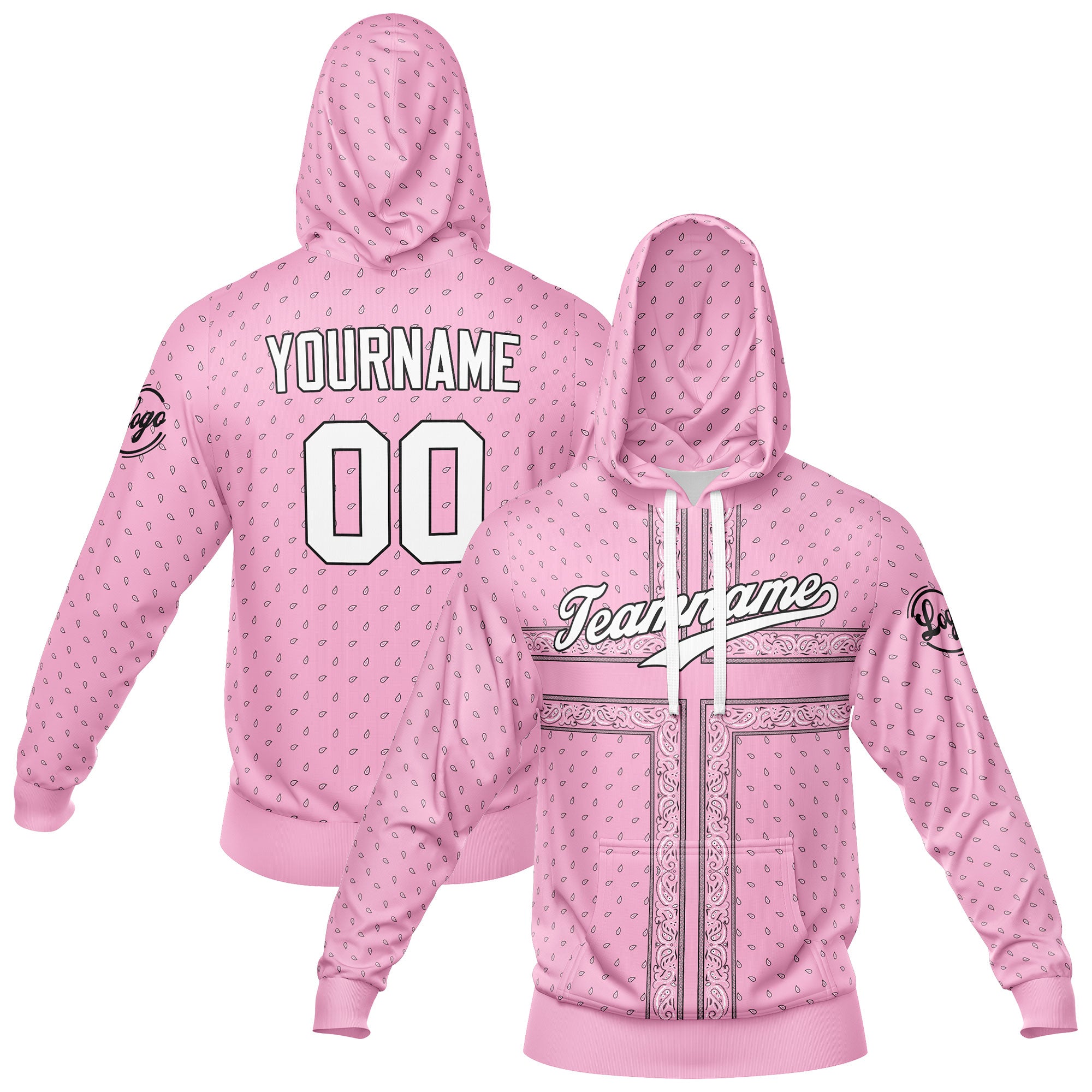 Custom Pink Sweatshirt Hoodie For Men Women Girl Boy Print Your Logo Name Number enthsush