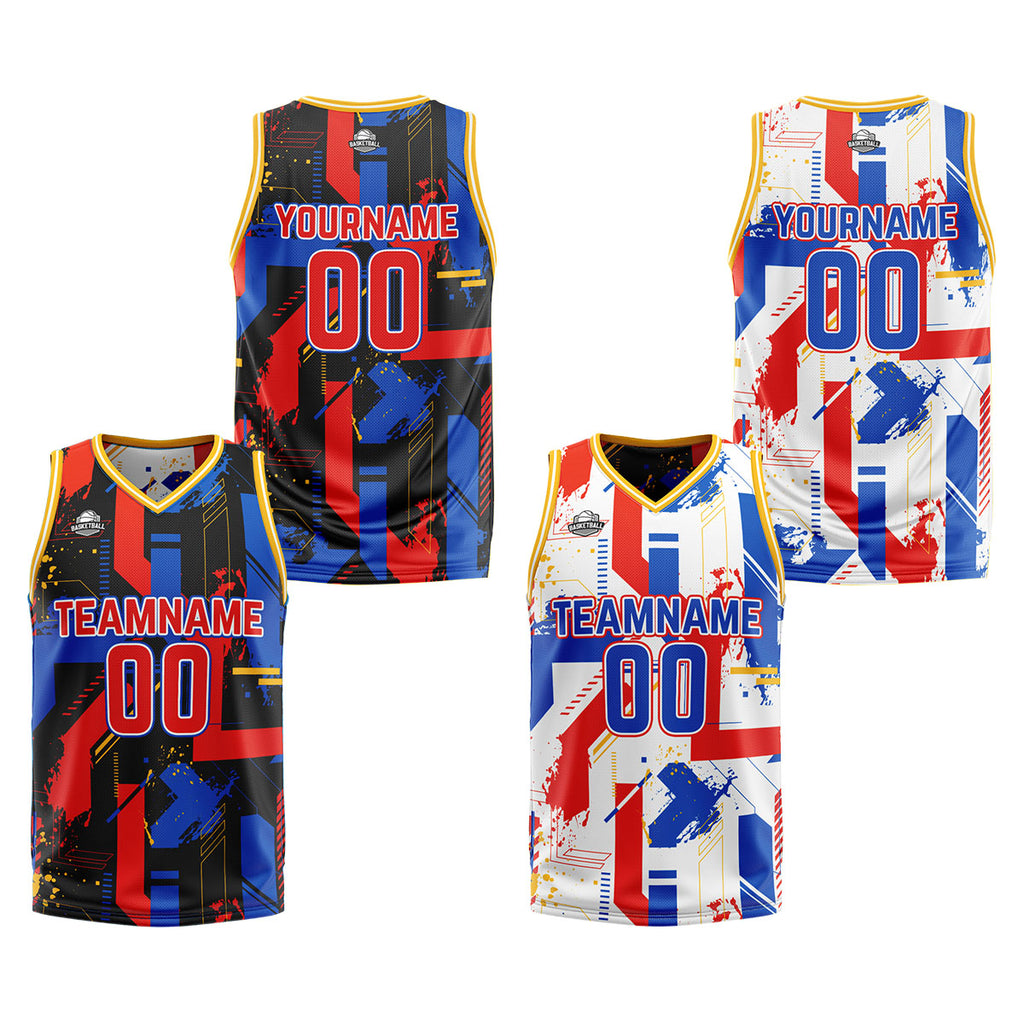 Custom Red Royal Reversible Basketball Suit for Adults and Kids Personalized Jersey enthsush
