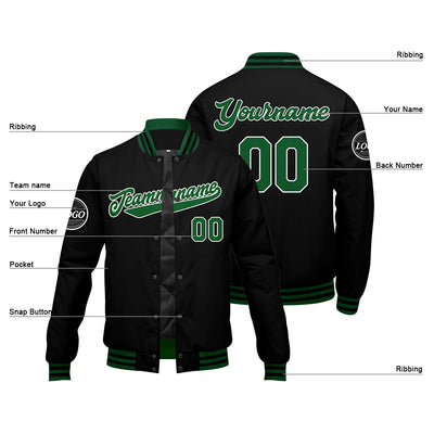 Custom Varsity Jacket Letterman jacket for Men, Women and Youth Green Black enthsush