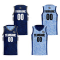 Custom Black Blue Reversible Basketball Suit for Adults and Kids Personalized Jersey enthsush