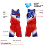 Custom Basketball Jersey Uniform Suit Printed Your Logo Name Number Royal-White-Red