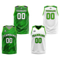 Custom Green Reversible Basketball Suit for Adults and Kids Personalized Jersey enthsush
