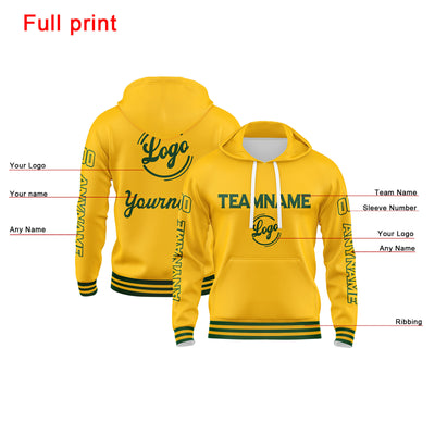 Custom Green Yellow Sweatshirt Hoodie For Men Women Girl Boy Print Your Logo Name Number enthsush