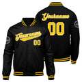 Custom Varsity Jacket Letterman jacket for Men, Women and Youth Black Yellow enthsush