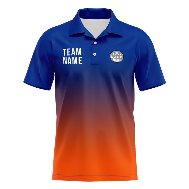 Custom Royal Orange Football Polo Shirts Add Your Unique Logo/Name/Number